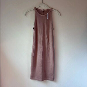 Old Navy ribbed bodycon mini dress - tan, size small